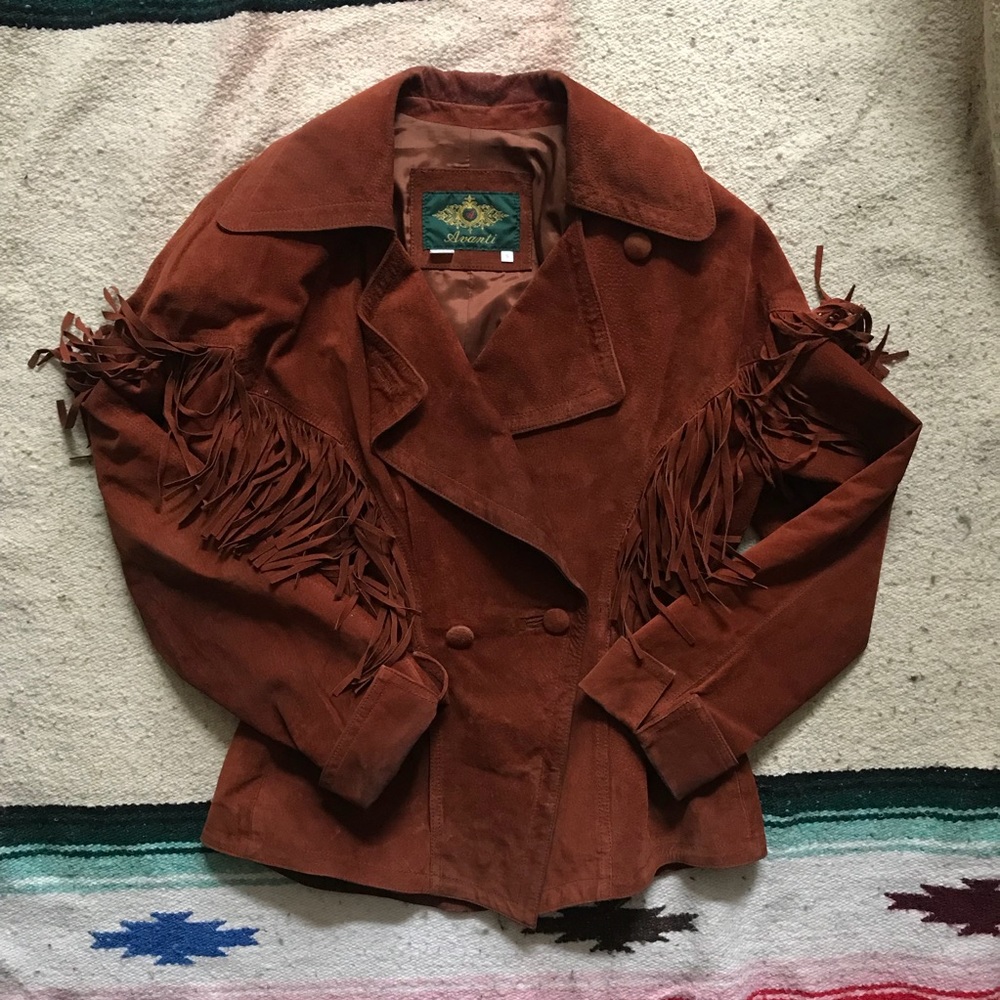 Vintage suede fringe jacket